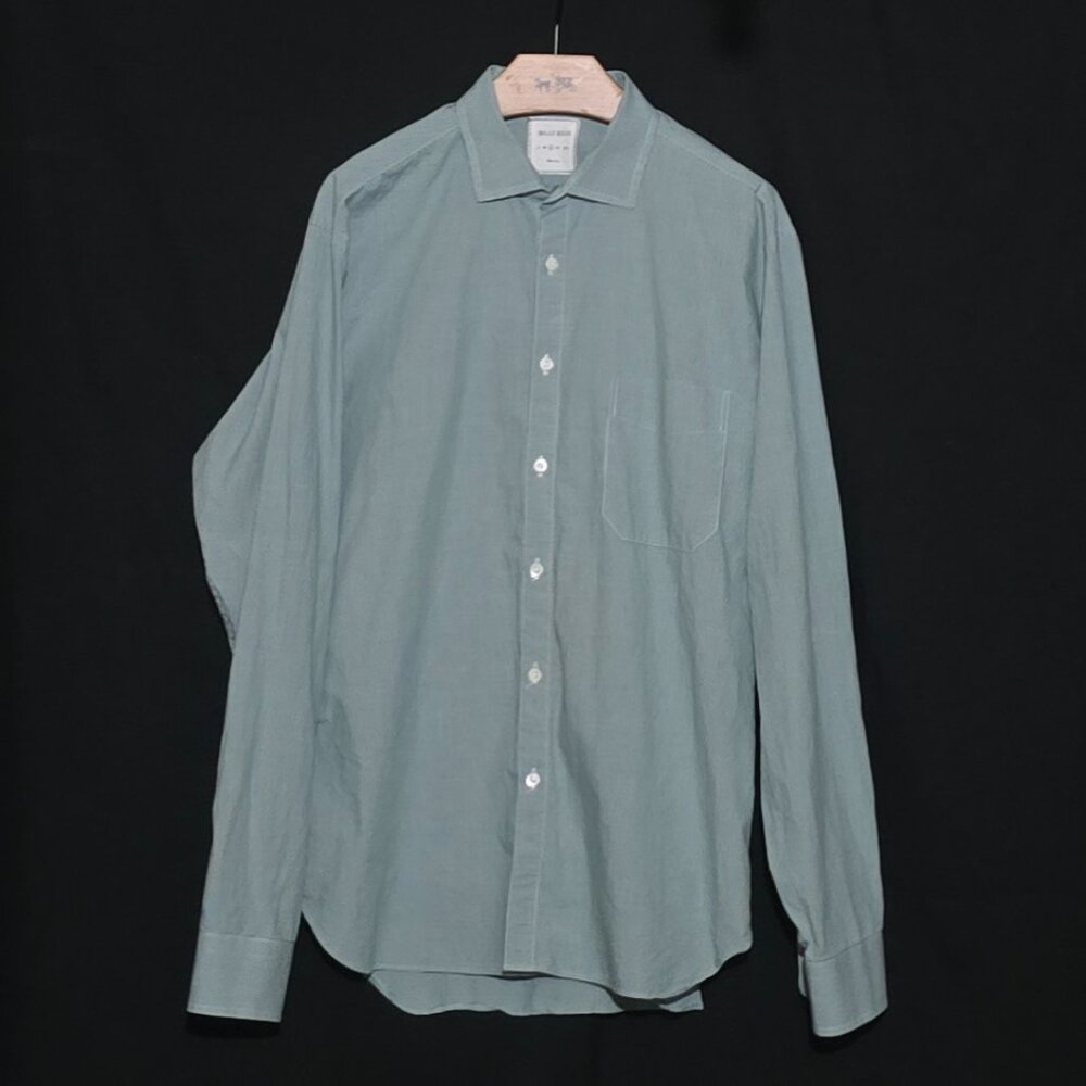 Billy Reid Slim Cut Made in Italy Men's LS BF - Green White - Sz L*
